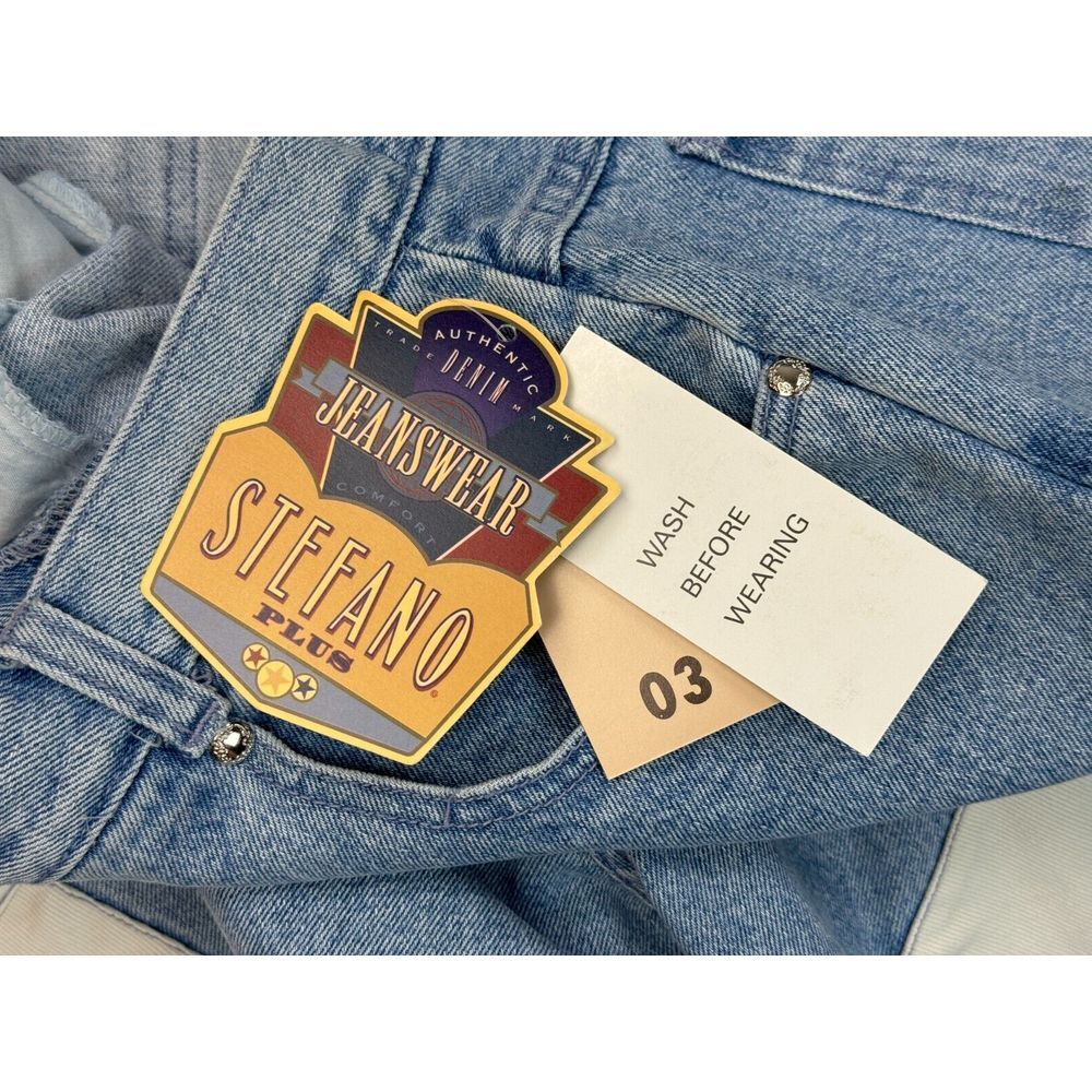 Stefano Patchwork Vtg 80s Denim Jeans Women 22 NWT RARE Cotton Pockets Floral - Picture 13 of 15